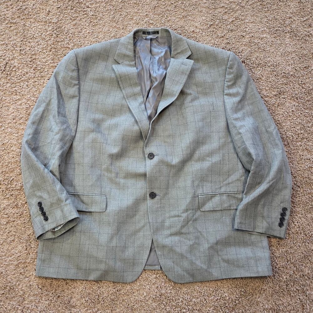 Lauren Ralph Lauren silk wool blend 2 button single vent square blazer coat 48 S